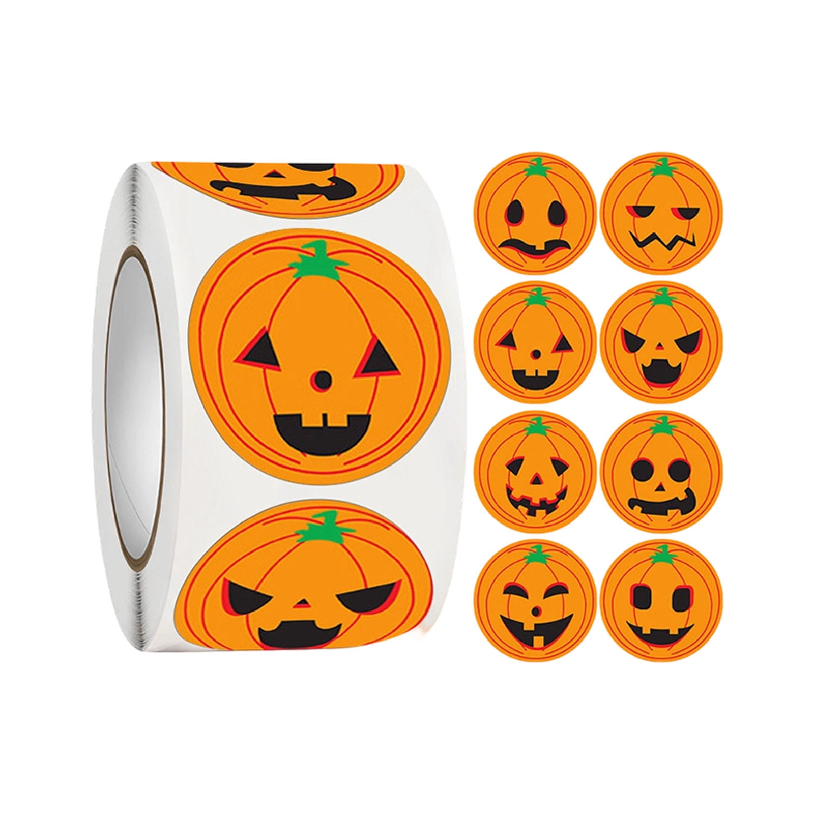 1 Roll Halloween Pumpkin Sticker 5 Sheets 8 Different Patterns Paper ...