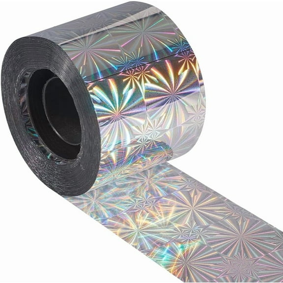 1 Roll Holographic Laser Shining Bopp PET Plastic Scrapbook Decorative Adhesive Tapes Laser Glitter Masking Decor Tape Flower 47mm about 87.49 Yards(80m)/Roll