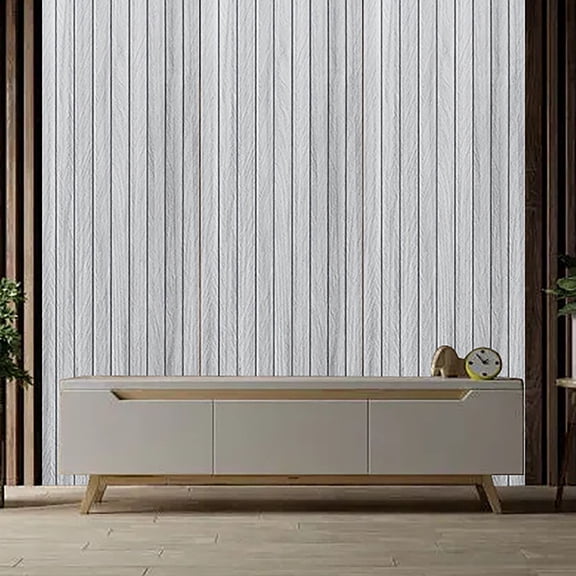 1 Roll Imitation Slat Wood Wall Panels Peel and Stick Flexible Wooden Panels for Interior Wall Decor,Self Adhesive Removable Thick Vinyl Wall Paneling for Farmhouse TV Background 15.75"×118.11"