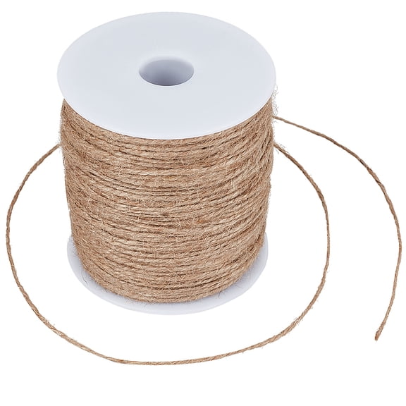 1 Roll Jute Cord Jute String Jute Twine for Jewelry Making Tan 1~2mm about 109.36 yards(100m)/roll