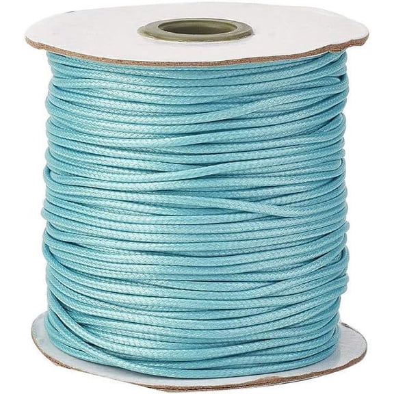 1 Roll Korean Waxed Polyester Cord Cyan 1mm about 85yards/roll Craft Supplies