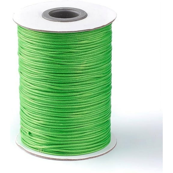 1 Roll Korean Waxed Polyester Cord Lime Green 1mm about 85yards/roll
