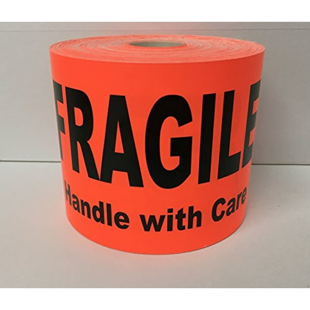 1 Roll Large 4x6 Bright Red Fragile Handle with Care Special Handling