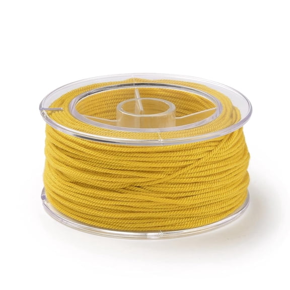 1 Roll Macrame Cotton Cord Rope with Plastic Reel for Wall Hanging Crafts Gift Wrapping Gold 1.2mm about 26.25 Yards(24m)/Roll