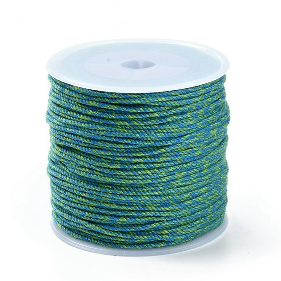 1 Roll Macrame Cotton Cord Rope with Plastic Reel for Wall Hanging Crafts Gift Wrapping Teal 1.2mm 54.68 Yards(50m)/Roll