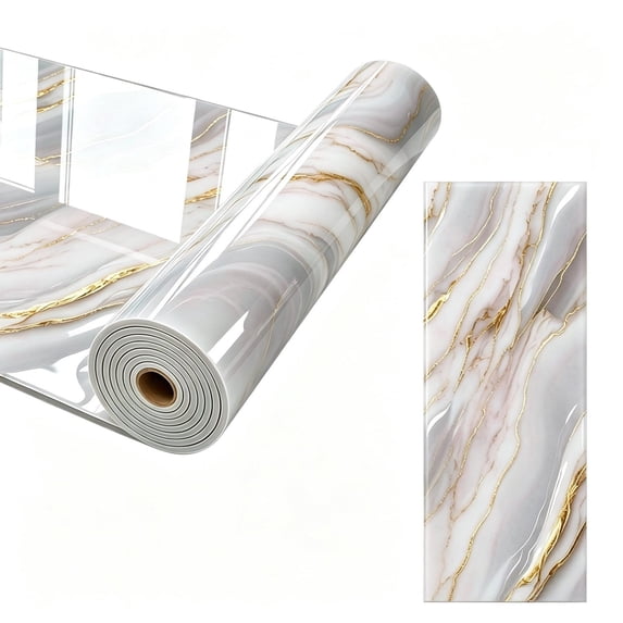 1 Roll Marble Contact Paper for Countertops - Wide Peel and Stick Wallpaper, Self Adhesive Waterproof Vinyl Wrap Roll for Kitchen Counter, Bathroom, Cabinet Decor (24''X78'', Beige)