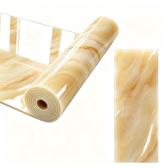 1 Roll Marble Contact Paper for Countertops - Wide Peel and Stick Wallpaper, Self Adhesive Waterproof Vinyl Wrap Roll for Kitchen Counter, Bathroom, Cabinet Decor (24''X78'', Yellow)
