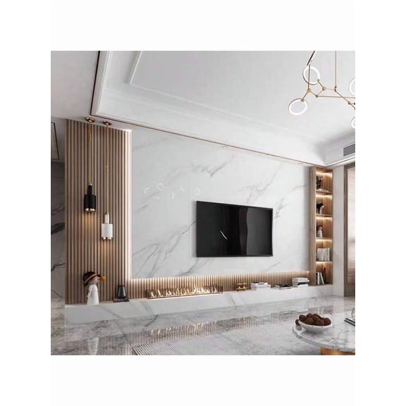 1 Roll Marble Effect Self-Adhesive Wallpaper, Thick Pvc Material, Waterproof & Stain-Resistant, Easy To Apply, Suitable For Desk Renovation, Bar, Etc.