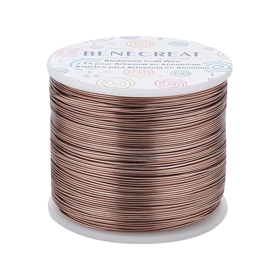 1 Roll Matte Round Aluminum Wire Coconut Brown 20 Gauge 0.8mm 235m/roll