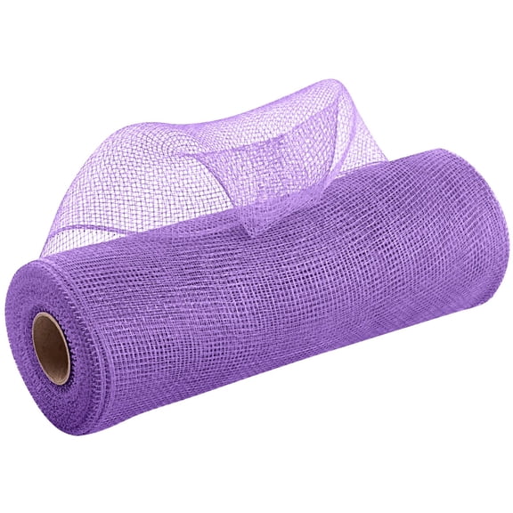 1 Roll Mesh Ribbon for Wreath Crafts, 10 Inch x 30FT Per Roll Metallic Foil Deco Mesh Rolls Decorative Mesh Fabric for Tree Wreath Garland Swag Basket Home Party Decor(Light Purple)