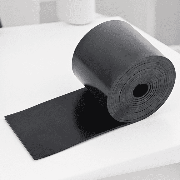 1 Roll Neoprene Rubber Strip, 4 Inch Wide x 1/8 Inch Thick x 10 Ft Long, Black Solid Rubber Sheet for Gaskets, Seals and DIY Projects