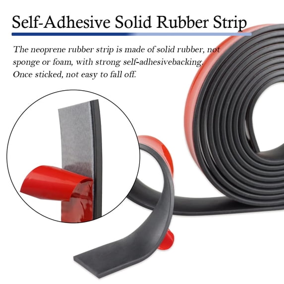 Rubber Insulating 1 Roll Neoprene Rubber Strip with Adhesive Backing, 236