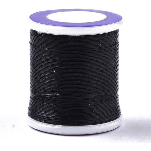 1 Roll Nylon 66 Coated Beading Threads for Seed Beads Black 0.1mm About 54.68 Yards(50m)/roll