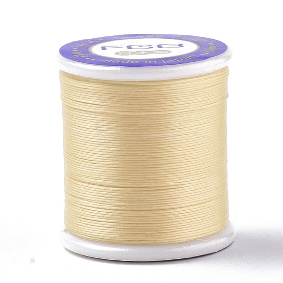 1 Roll Nylon 66 Coated Beading Threads for Seed Beads Champagne Yellow 0.1mm about 54.68 yards(50m)/roll