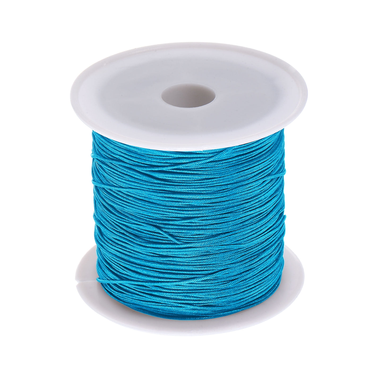 1 Roll Nylon Beading Thread Knotting Cord 0.6mm 50 Yards Braided Nylon  Crafting Satin String, Lake Blue