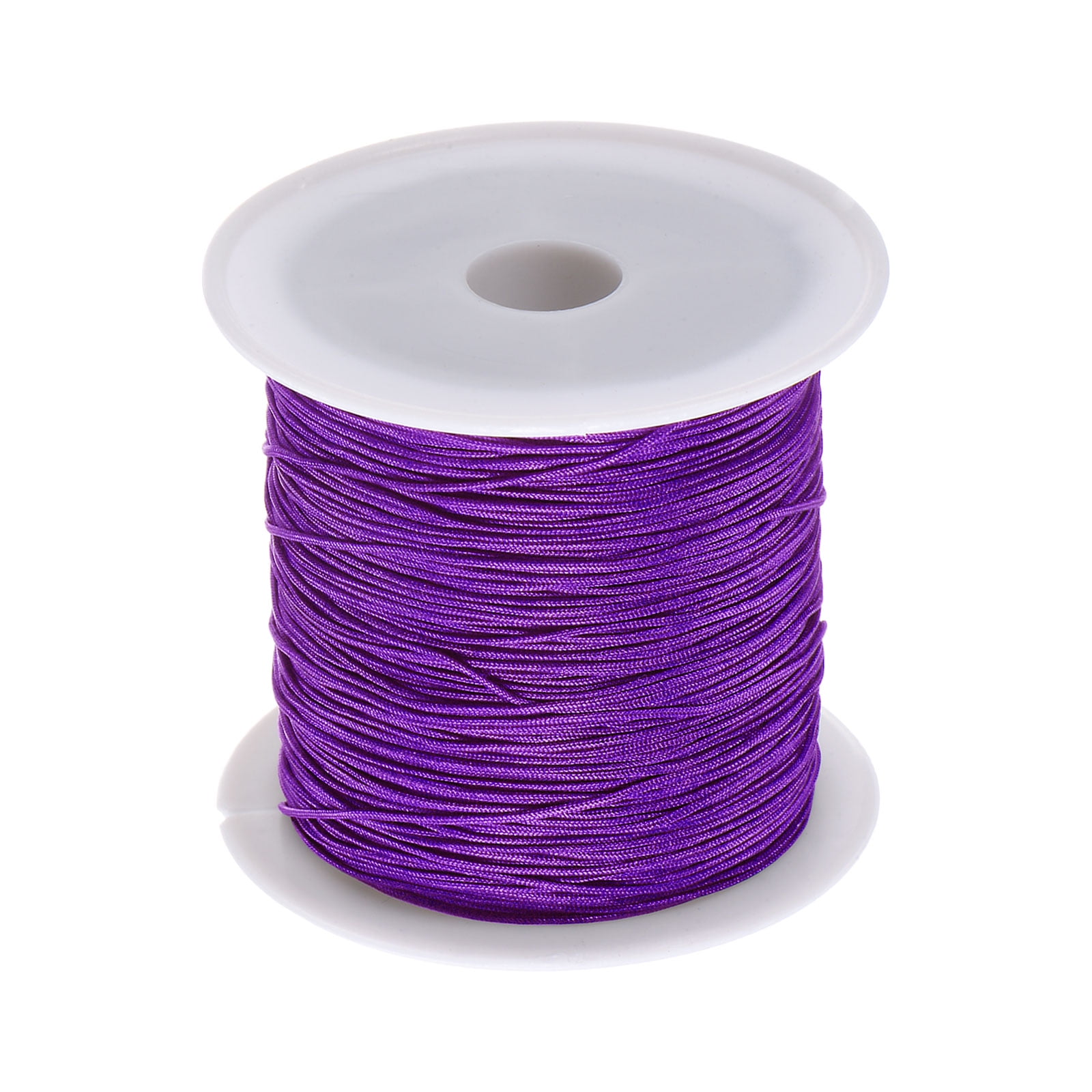 1 Roll Nylon Beading Thread Knotting Cord 0.6mm 50 Yards Braided Nylon  Crafting Satin String, Purple 