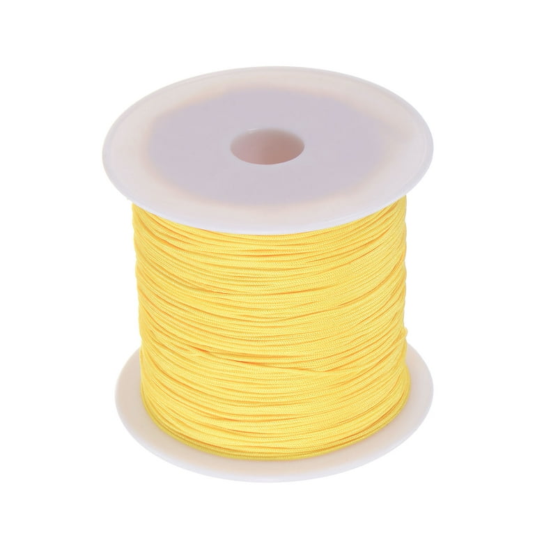 1 Roll Nylon Beading Thread Knotting Cord 0.6mm 50 Yards Braided Nylon  Crafting Satin String, Yellow
