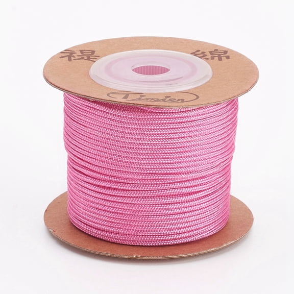 1 Roll Nylon Cords String Threads Cords Round Pearl Pink 1.5mm about 25m/roll