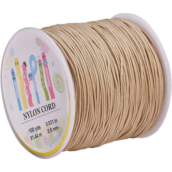 1 Roll Nylon Thread BurlyWood 0.8mm 98.43yards/roll(90m/roll)