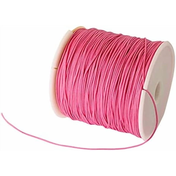 1 Roll Nylon Thread Chinese Knotting Cord Beading Cord for Beading Jewelry Making Hot Pink 0.8mm About 100yards/roll