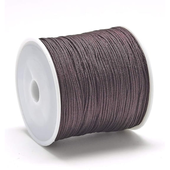 1 Roll Nylon Thread Chinese Knotting Cord Coconut Brown 0.8mm About 109.36 Yards(100m)/roll