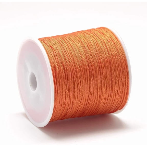 1 Roll Nylon Thread Chinese Knotting Cord Dark Orange 0.8mm About 109.36 Yards(100m)/roll Dark OrangeDIY