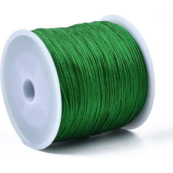 1 Roll Nylon Thread Chinese Knotting Cord Green 0.8mm 109.36 Yards(100m)/roll for DIY