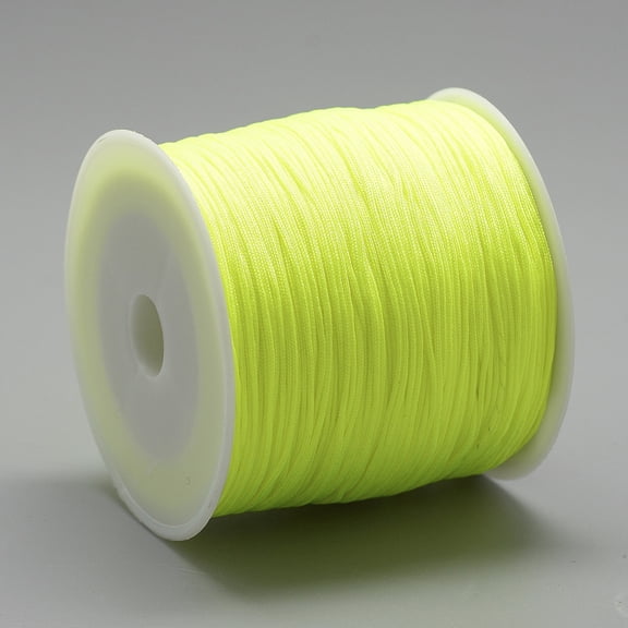 1 Roll Nylon Thread Chinese Knotting Cord Green Yellow 0.8mm 109.36 yards(100m)/roll