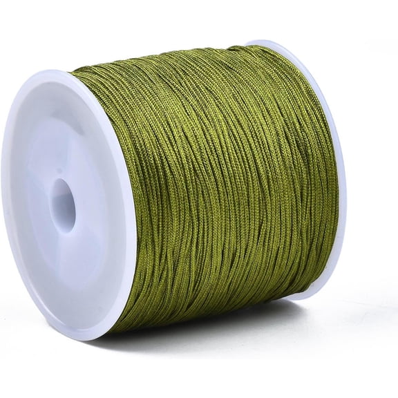 1 Roll Nylon Thread Chinese Knotting Cord Olive Drab 0.8mm 109.36 Yards(100m)/roll Brown