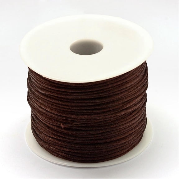 1 Roll Nylon Thread Rattail Satin Cord Coconut Brown 1.5mm 100yards/roll(300 feet/roll)