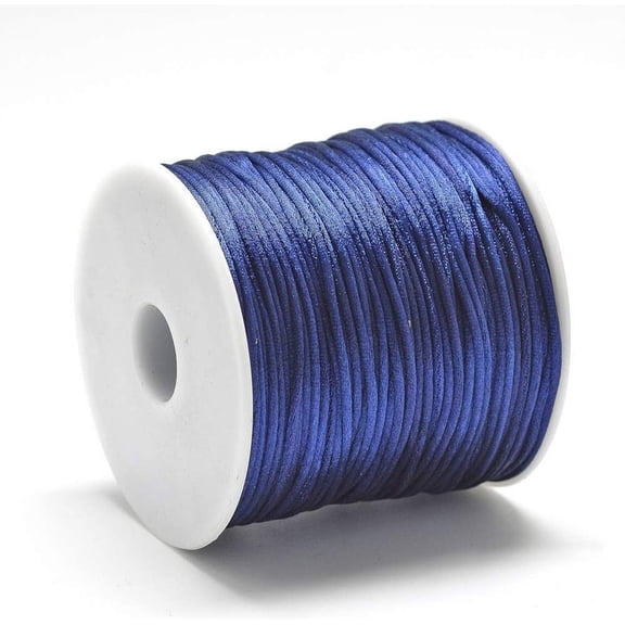 1 Roll Nylon Thread Rattail Satin Cord Midnight Blue 1mm 76.55 yards(70m)/roll