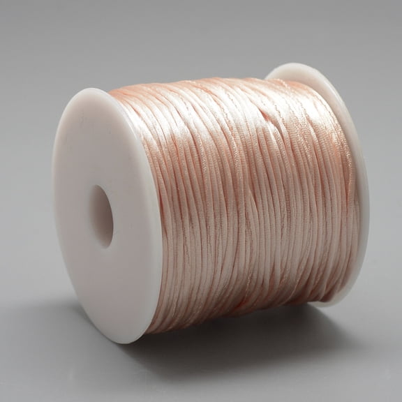 1 Roll Nylon Thread Rattail Satin Cord PeachPuff 1mm 76.55 yards(70m)/roll