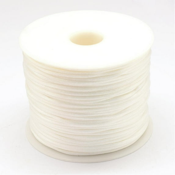 1 Roll Nylon Thread Rattail Satin Cord White 1.5mm 49.21 yards(45m)/roll