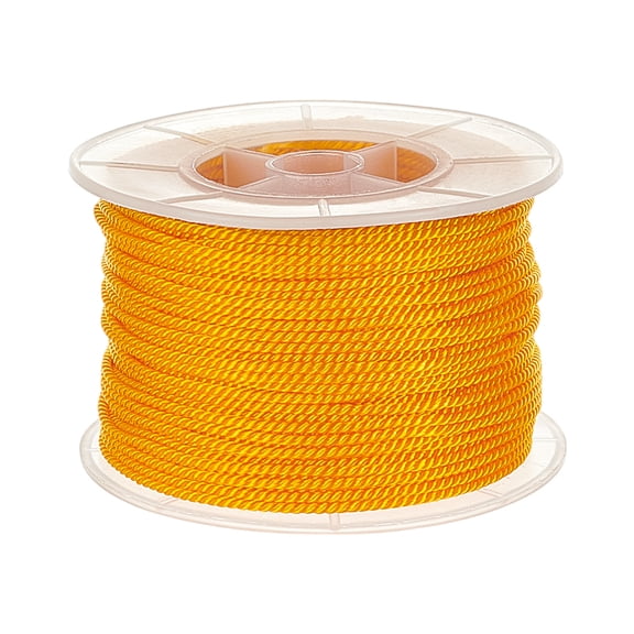 1 Roll Nylon Threads Cords/Twisted Cords golden 1.5~2mm about 54.68 yards(50m)/roll