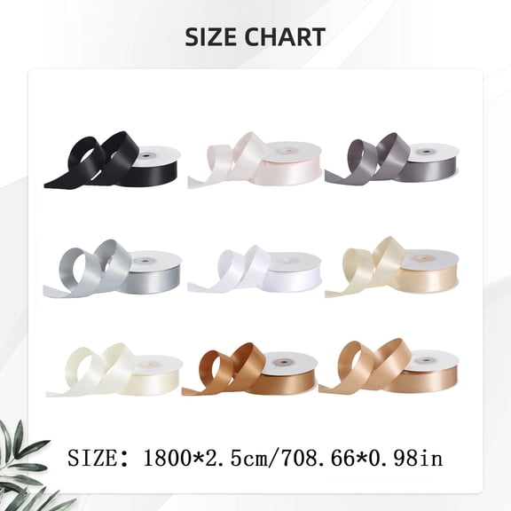 1 Roll Of Ribbon Double Faced Light Satin Ribbon 1” X Continuous 25 Yards Use For Bows Bouquet Wrapping Arrangement