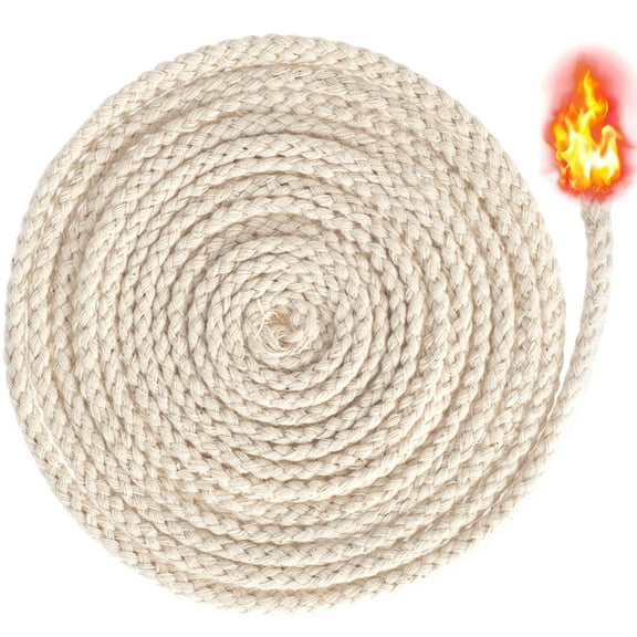 1 Roll Oil Lamp Wicks, 32.8 ft 1/8''(4mm) Round Cotton Lamp Wicks Burner, Braided Candle Replacement Wicks for Alcohol Kerosene Lamp Torches Lantern