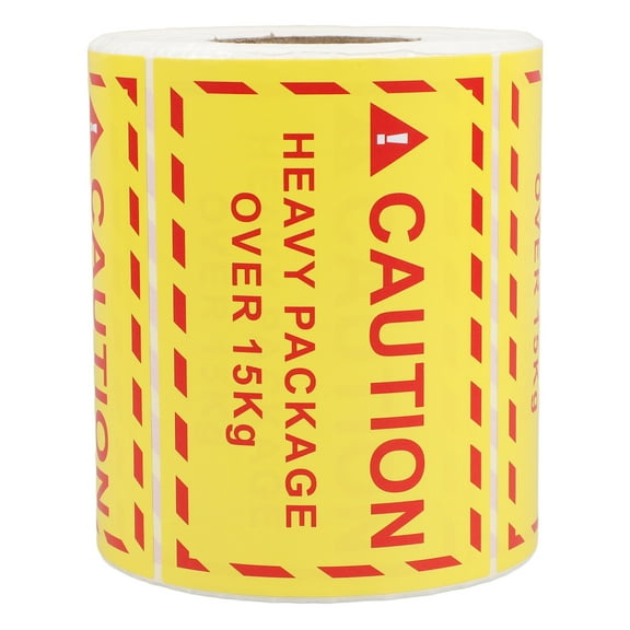 1 Roll Overweight Warning Stickers Caution Heavy Package Over 15 Kg Labels Stickers Shipping Labels For Moving Caution Sign Tag