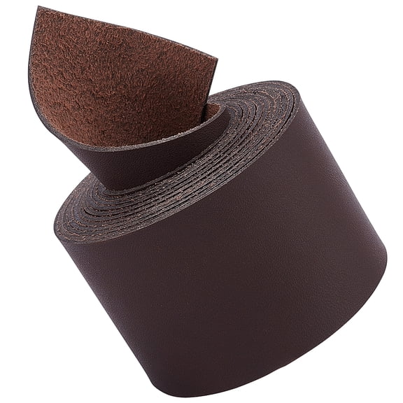 1 Roll PU Leather Fabric for Shoes Bag Sewing Patchwork DIY Craft Appliques Coconut Brown 5x0.13cm 2m/roll