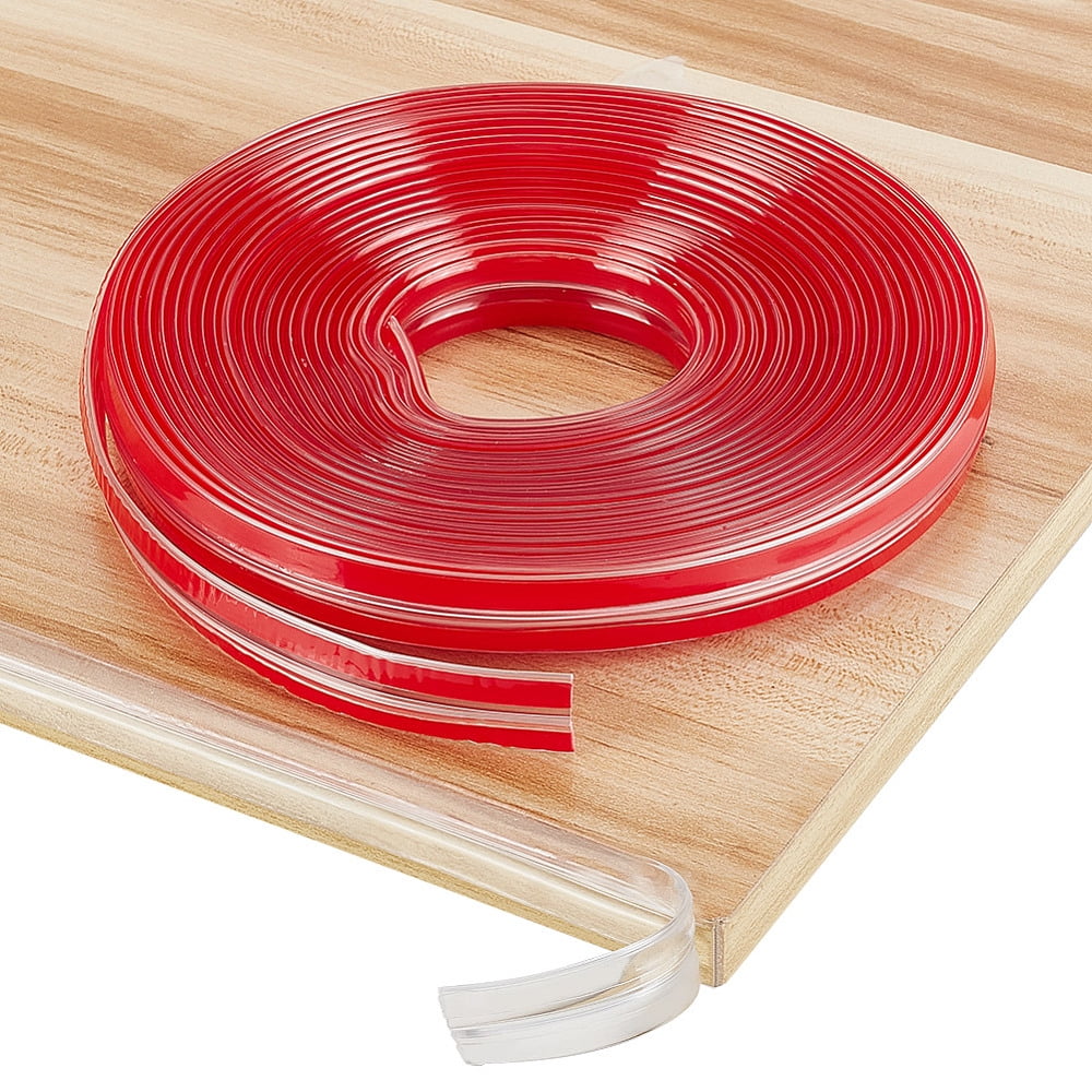 1 Roll PVC Corner Protector Cnticollision Baby Table Corner Guards for Furniture Against Corners Red 20mm 10m/roll
