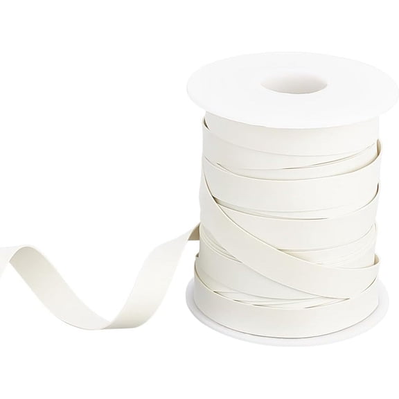 1 Roll PVC Rubber Cord Flat White 10mm 20.01 Yards(18.3m)/Roll