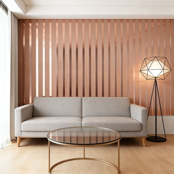 1 Roll PVC Slat Wall Panel Peel and Stick Mirror Effect Slat Panel Self-Adhesive Wallpaper Wall Sticker Soundproof 3D Wall Panels Waterproof Panels for Walls & Ceilings,15.75"*118.11"