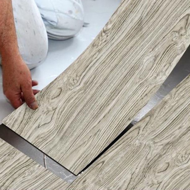Wood Color Sticker 1 Roll PVC Wood Grain Floor Sticker Decal Home Decoration (20*300cm ...