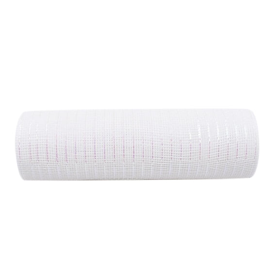1 Roll Poly Burlap Decorative Mesh Ribbons Small Stripe Deco Mesh Wrapping Ribbon Rolls Flexible Poly Mesh Frabric Rolls Decorating Supplies for Wreaths, Swags, Craft, Party and DIY Crafts Making, I