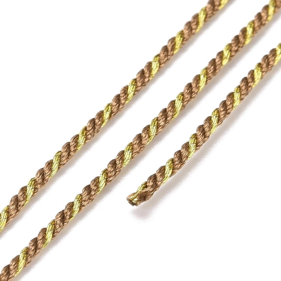 1 Roll Polycotton Cord Rope with Metallic Thread for Wall Hanging Crafts Gift Wrapping Camel 1.2mm about 27.34 Yards(25m)/Roll