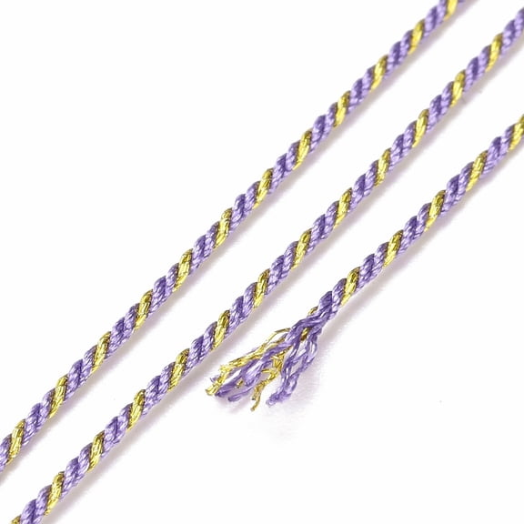1 Roll Polycotton Cord Rope with Metallic Thread for Wall Hanging Crafts Gift Wrapping Medium Purple 1mm about 32.81 Yards(30m)/Roll