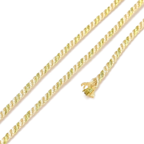 1 Roll Polycotton Filigree Cord Rope with Plastic Reel for Wall Hanging Crafts Gift Wrapping Pale Goldenrod 1.2mm about 27.34 Yards(25m)/Roll