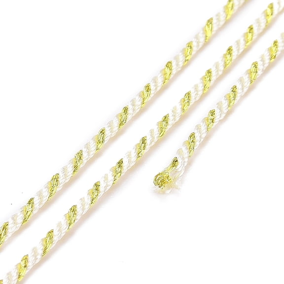1 Roll Polycotton Filigree Cord Rope with Plastic Reel for Wall Hanging Crafts Gift Wrapping White 1.2mm 27.34 Yards(25m)/Roll