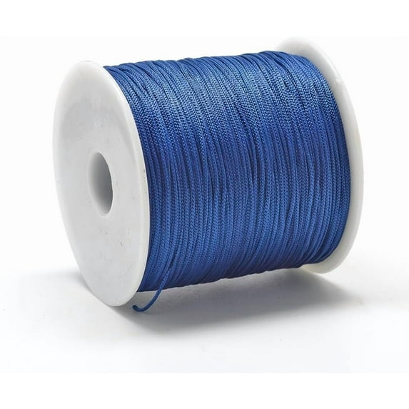 1 Roll Polyester Cords Medium Blue 0.8mm About 131.23-142.16 Yards(120-130m)/roll