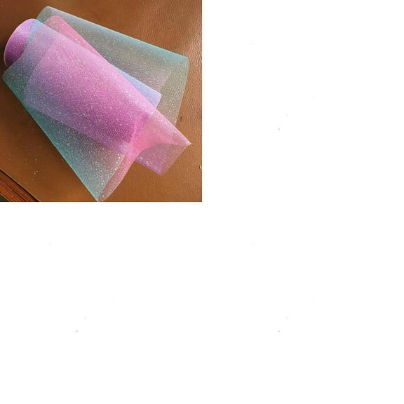 1 Roll Polyester Deco Mesh Ribbons Rainbow Gradient Color Glitter Tulle Fabric Craft Gift Packaging Home Party Wall Decoration Medium Violet