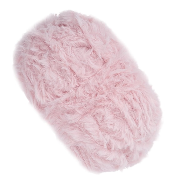 1 Roll Polyester & Nylon Yarn Imitation Fur Mink Wool For Knitting Soft Coat Pink 20x0.5mm